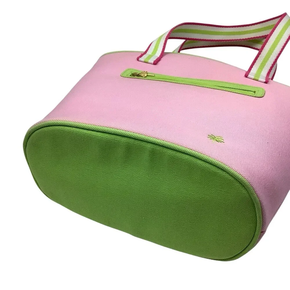 Vintage Lilly Pulitzer Pink Green Beach Tennis Handbag Tote Shoulder Bag Purse